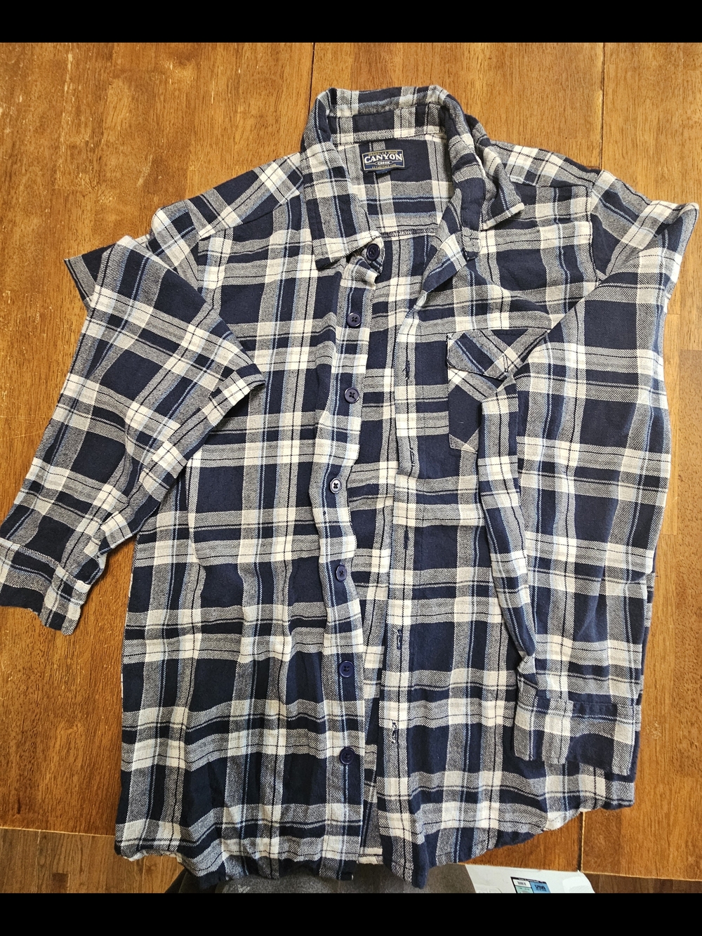 Canyon Creek Navy and White Flannel